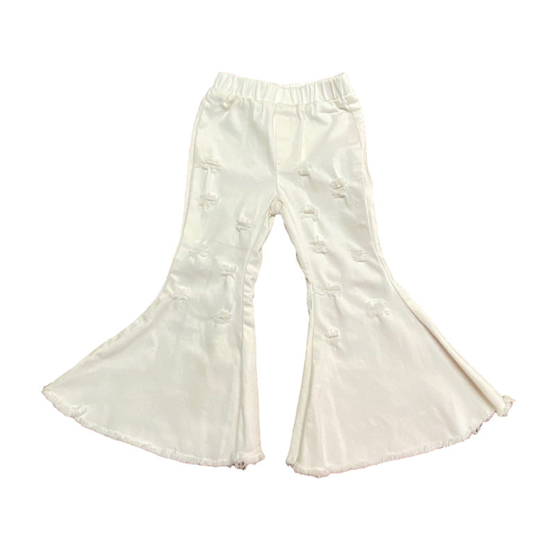 Wholesale Children's Ripped Denim Bell Bottoms